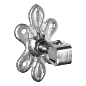 Regelbaar poortscharnieren met decoratief schild M20 160×105×6 mm staal gegalvaniseerd