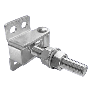 Verstelbaar gebogen scharnier M16 voor hekken en poorten – 180° / 125 mm, gegalvaniseerd