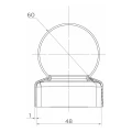 Stalen hekwerkkapje voor paal Ø 48 mm met decoratieve bol Ø 60 mm 001-591 (2)
