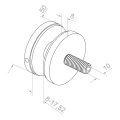 Puntbevestiging voor glas 8-17,52 mm Ø 50/8/M10x50 AISI 304 plat systeem zwart 000-505 (3)