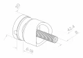 Puntbevestiging voor glas 6-12mm Ø 30/13/M8x40 AISI304 systeem 42,4 satijn 000-521 (3)