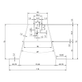 Aluminium trapezium brug PV met EPDM H70 L330 voor trapeziumplaat 001-777 (2)