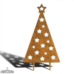 Zawieszalnia – decoratieve tuinkerstboom van cortenstaal XXL 92 cm met sterretjes