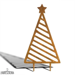 Hangende decoratieve tuin kerstboom XXL 92 cm – cortenstaal, strepenpatroon