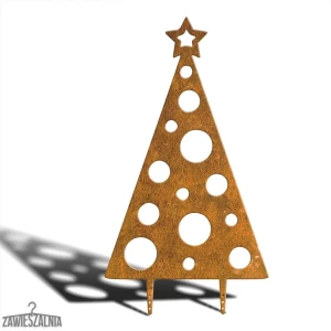 Zawieszalnia – decoratieve tuinkerstboom XXL 92 cm van cortenstaal, stippenpatroon