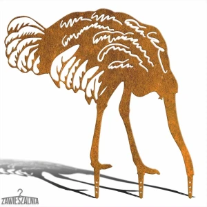 Zawieszalnia – tuindecoratie Bange Struisvogel XXL van cortenstaal 92×99 cm