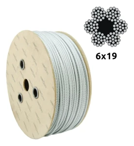 Verzinkte staalkabel Ø8,0 mm 6×19 met vezelkern FC – verkoop per meter