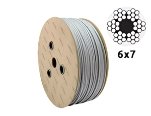 Verzinkte staalkabel Ø3,0 mm 6×7 met vezelkern – verkoop per meter