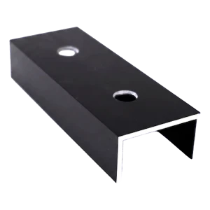 PV-montageprofielverbinder aluminium zwart geanodiseerd 120 mm U-profiel 25×45