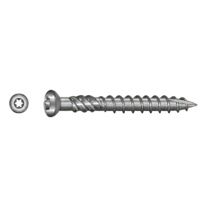 Vlonderschroef RVS C1 (AISI 410) TX25 5,0×40 mm – kop met freesribben – doos 100 stuks