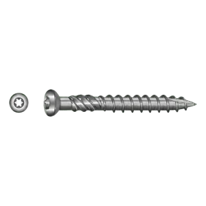 Vlonderschroef RVS C1 (AISI 410) TX25 5,0×60 mm – kop met freesribben – doos 100 stuks