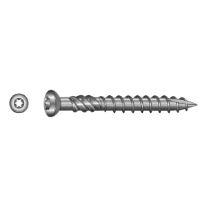Vlonderschroef RVS C1 (AISI 410) TX25 5,0×70 mm – kop met freesribben – doos 100 stuks