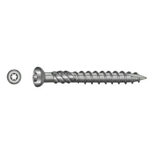 Vlonderschroef RVS C1 (AISI 410) TX25 5,0×80 mm – kop met freesribben – doos 100 stuks