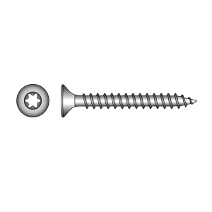 Spaanplaatschroef RVS A2 TX20 4,0×30 mm – verzonken kop, volledig draad – doos 500 st.