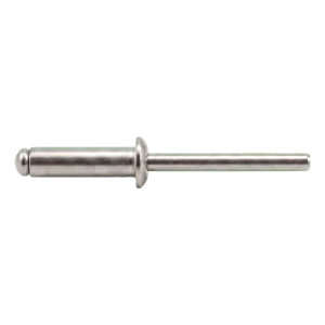 Blindklinknagel roestvrij staal A2/A2 ISO 15983 4,0×10 mm – platbolle kop, open – doos 500 stuks
