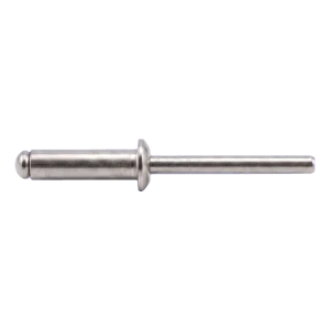 Blindklinknagel roestvrij staal A2/A2 ISO 15983 3,0×12 mm – platbolle kop, open – doos 500 stuks