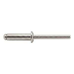 Blindklinknagel roestvrij staal A4/A4 ISO 15983 5,0×10 mm – platbolle kop, open – doos 500 stuks