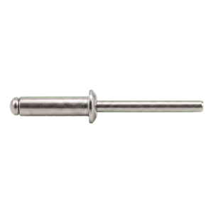 Blindklinknagel roestvrij staal A2/A2 ISO 15983 3,0×8 mm – platbolle kop, open – doos 500 stuks