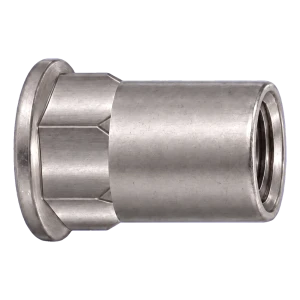 Blindklinkmoer roestvrij staal A2 M4×11,5 mm – platte kop, deels zeskantig lichaam – doos 250 stuks