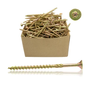 Houtbouwschroef verzonken kop verzinkt TX25 5,0×60 mm – deeldraad – verpakking 250 stuks