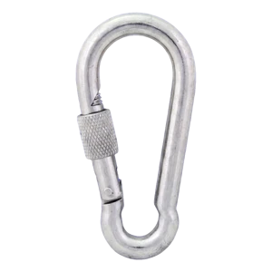 Karabijnhaak met schroefborging verzinkt 8×80 mm – borgmoer, DIN 5299 D