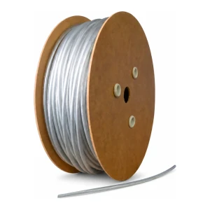 Staalkabel met pvc Ø3 mm, gegalvaniseerd, kleurloos, kern Ø1,6 mm (1x7) — per meter