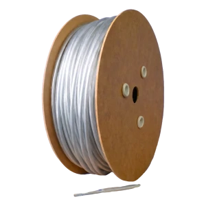 Verzinkt Staalkabel met pvc Ø4 mm, transparant, kern Ø2,0 mm (1x19) — per meter