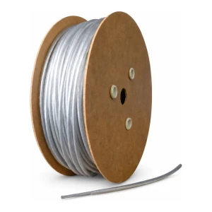 Staalkabel met pvc, verzinkt, Ø6 mm, transparant, kern Ø3,0 mm (1x19) — per meter