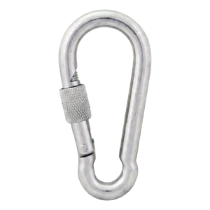 Karabijnhaak met schroefborging verzinkt 7×70 mm – borgmoer, DIN 5299 D