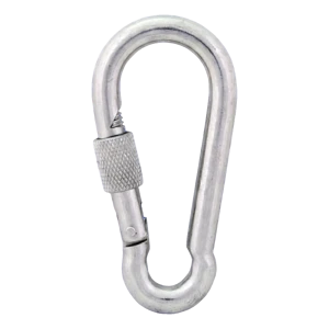 Karabijnhaak met schroefborging verzinkt 10×100 mm – borgmoer, DIN 5299 D