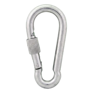 Karabijnhaak met schroefborging verzinkt 11×120 mm – borgmoer, DIN 5299 D