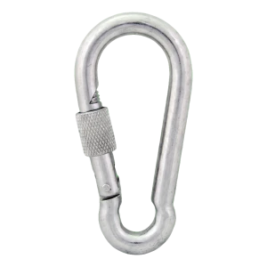 Karabijnhaak met schroefborging verzinkt 12×140 mm – borgmoer, DIN 5299 D