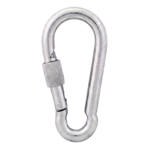 Karabijnhaak met schroefborging verzinkt 14×180 mm – borgmoer, DIN 5299 D