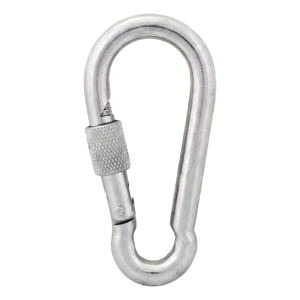 Karabijnhaak met schroefborging verzinkt 15×200 mm – borgmoer, DIN 5299 D