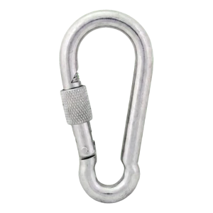 Karabijnhaak met schroefborging verzinkt 6×60 mm – borgmoer, DIN 5299 D