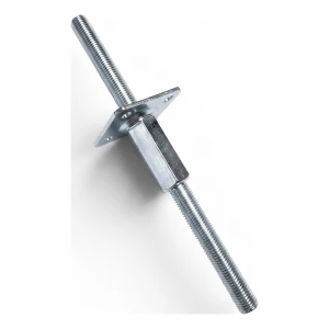 Verstelbare paalhouder 80×80 mm, schroefdraad M20 – hoogte 330 mm, verzinkt