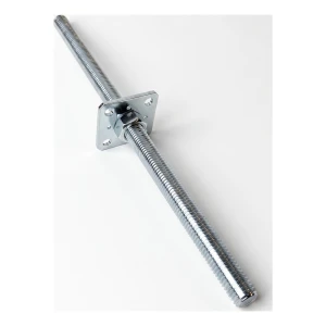 Verstelbare paalhouder 80×80 mm, M24-draad – hoogte 500 mm, verzinkt