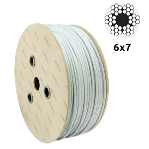 Verzinkte staalkabel Ø4,0 mm – constructie 6×7, vezelkern