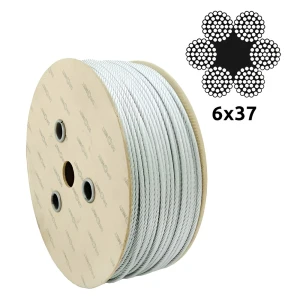 Verzinkte stalen kabel Ø11,0 mm 6×37 met vezelkern FC