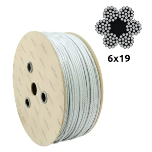 Verzinkte staalkabel Ø10,0 mm 6×19 met vezelkern FC