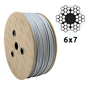 Verzinkte staalkabel Ø3,0 mm 6×7 met vezelkern – verkoop per meter
