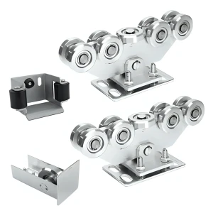 Pakket loopwielen voor schuifpoort 9-rols + accessoires KIT voor rail 80