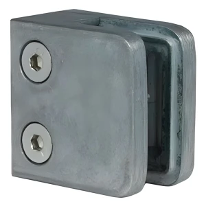 Glashouder 45x45x26 mm, glas 6-10,76 mm, zamak, vlak systeem, ruw