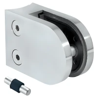 Glashouder 63x45x28 mm pin, glas 6-10,76 mm AISI 304 systeem 42,4 mm satijn