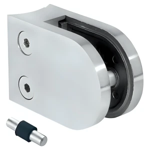 Glashouder 63x45x28 mm pin, glas 6-10,76 mm AISI 304 systeem 42,4 mm satijn