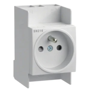 Contactdoos voor rail DIN 10-16A 250V plug-in aardingspennen SN216 HAGER