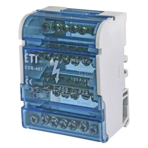 Schakelblok 4-polig 125A 7-polig TH35 EDB-407 001102303 ETI