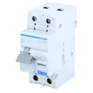 Aardlekschakelaar met overstroomcomponent B 10A 1P+N 6kA 30mA typ AC ADC910D HAGER