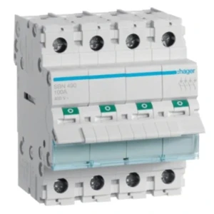 Werkschakelaar 3-fasige 4P 100A 400V AC SBN490 HAGER
