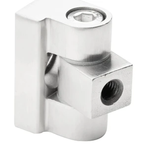 Scharnier 180° voor glasbevestiging 45 x 45 x 26 mm AISI304, satijn